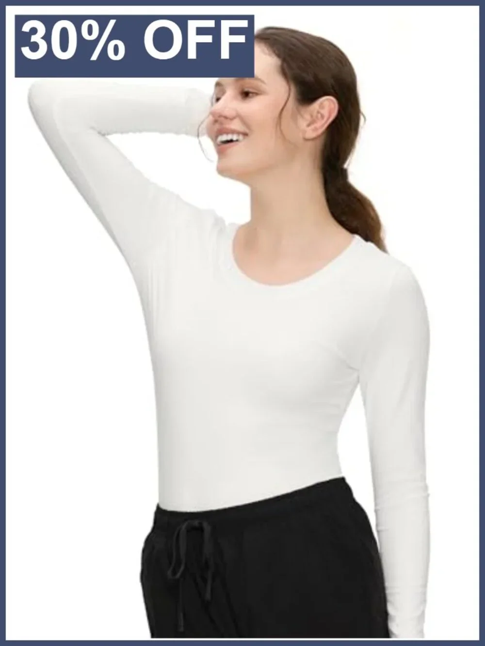 Women's Underscrub Long Sleeve Scoop Neck Slim Fit Polyester Spandex